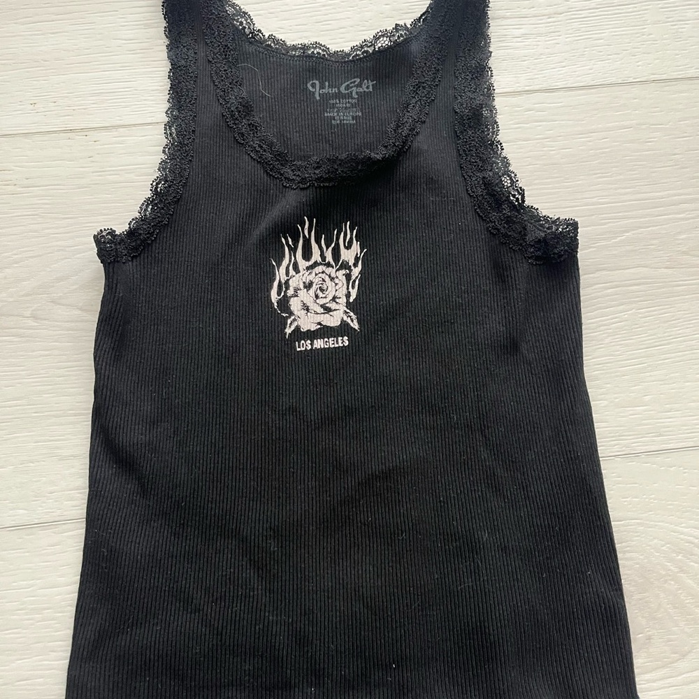brandy LA rose and flames lace tank